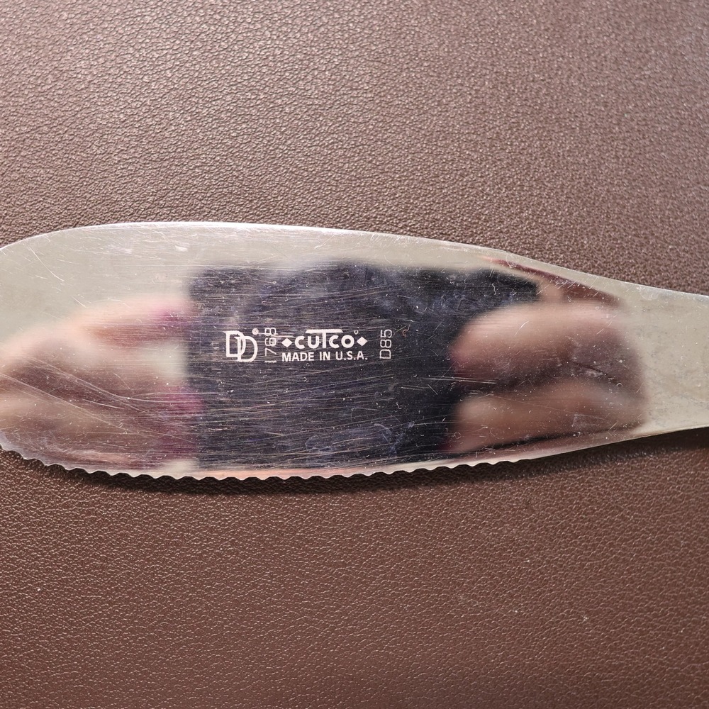 Cutco Spatula Spreader 1768 Vintage Serrated Brown Marbled Handle Made in USA - Picture 3 of 4
